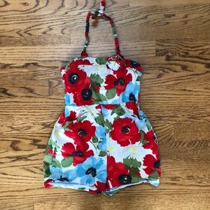 Janie and Jack girls poppy floral print romper